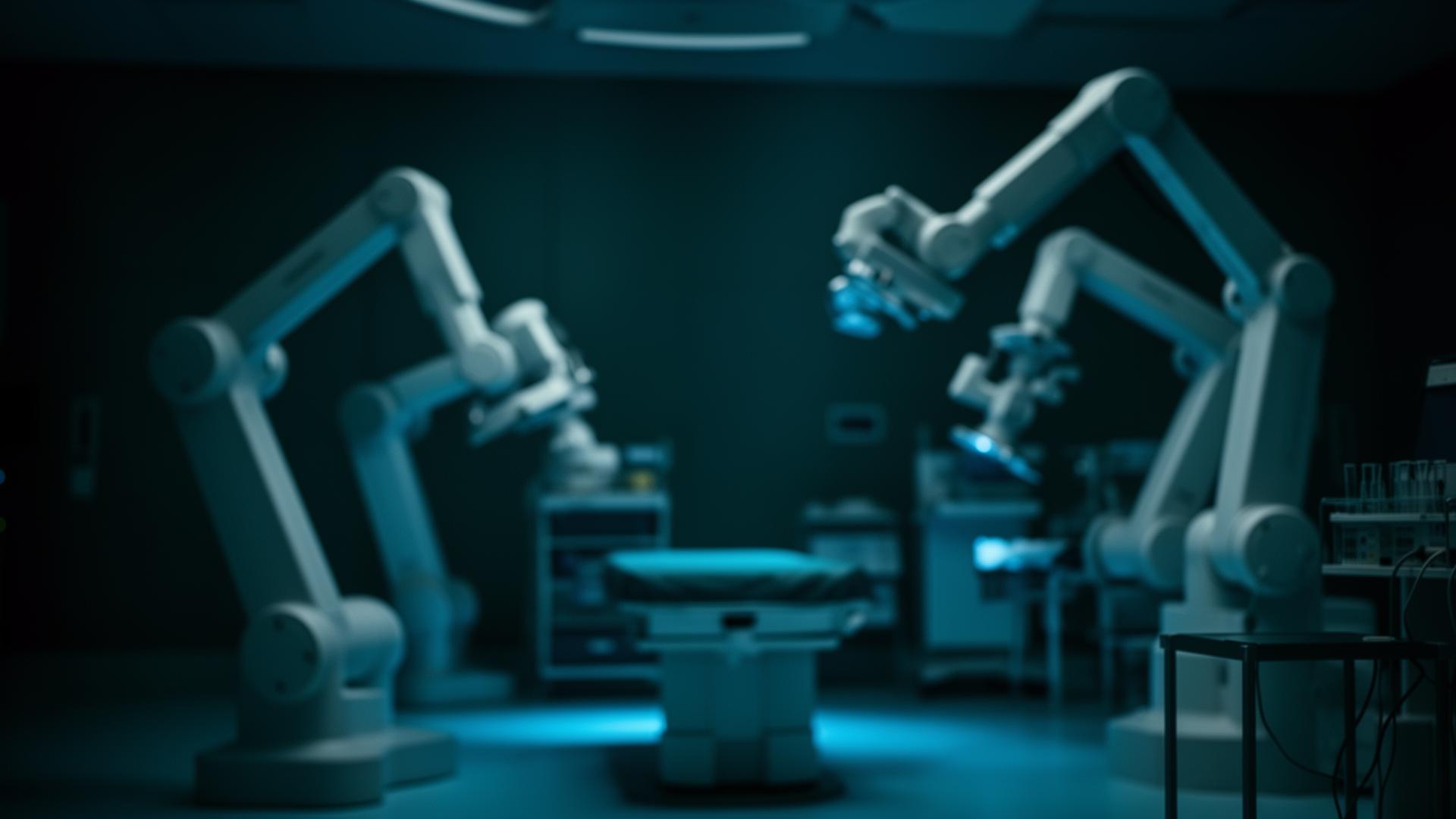Sala cirúrgica com tecnologia robótica